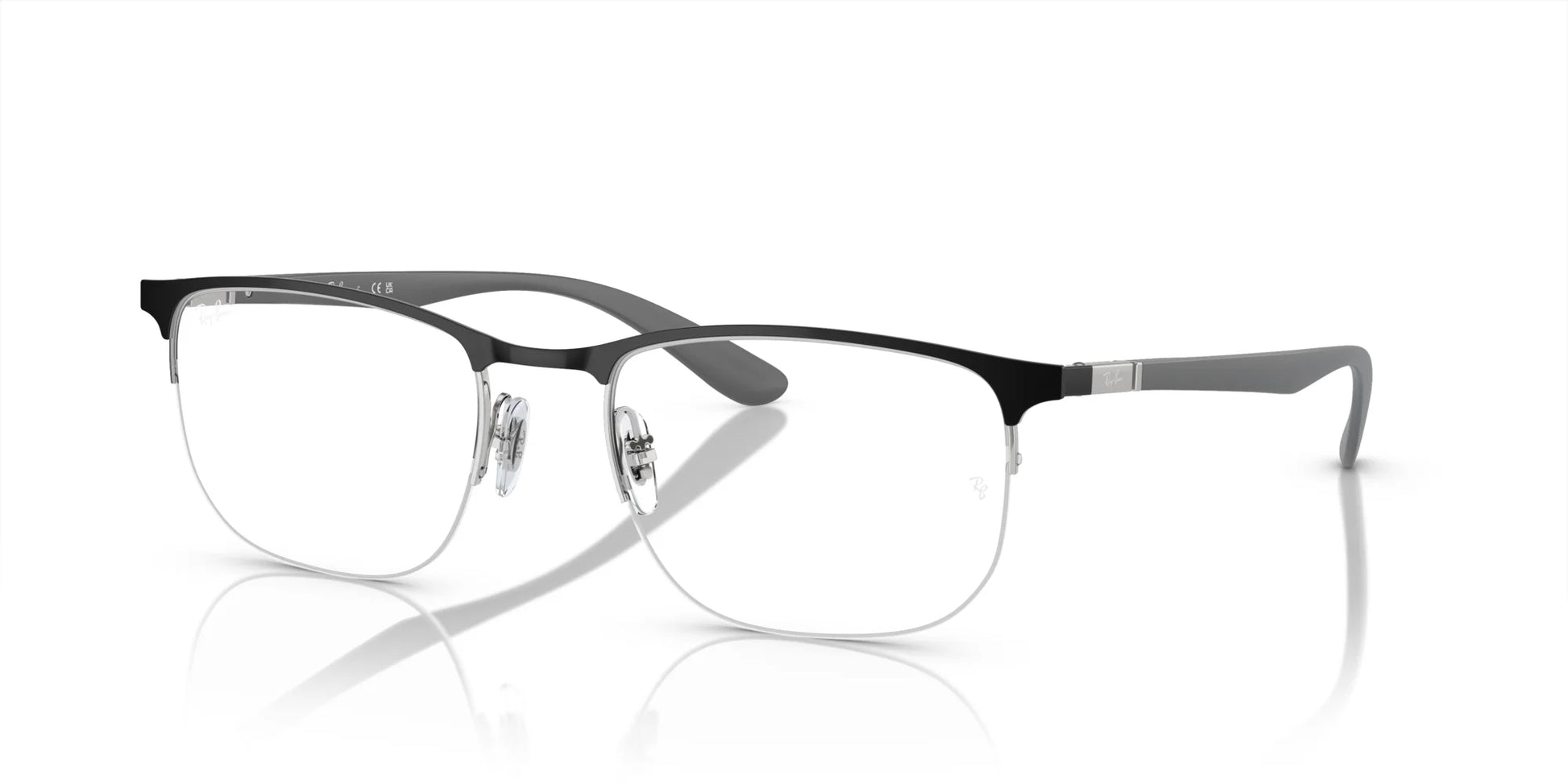 Ray-Ban RX6513 Eyeglasses Black On Silver / Clear