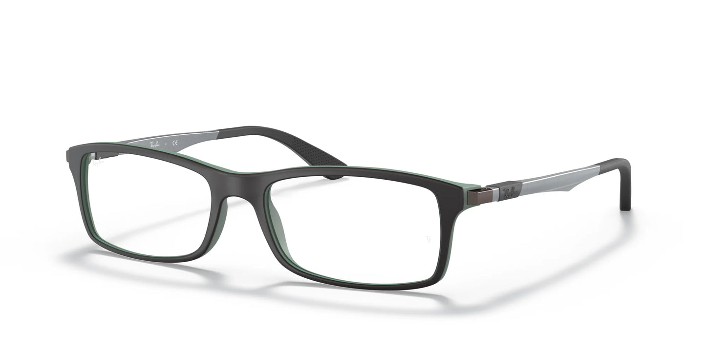 Ray-Ban RX7017 Eyeglasses Black On Green / Clear