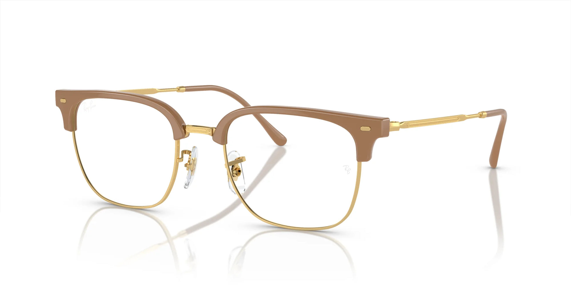 Ray-Ban NEW CLUBMASTER RX7216F Eyeglasses Beige On Gold