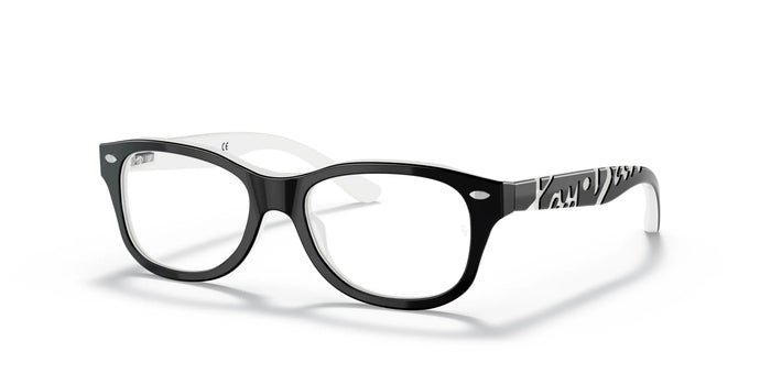 Ray-Ban RY1544 Eyeglasses | Size 48 / Black On White №3579 / Clear