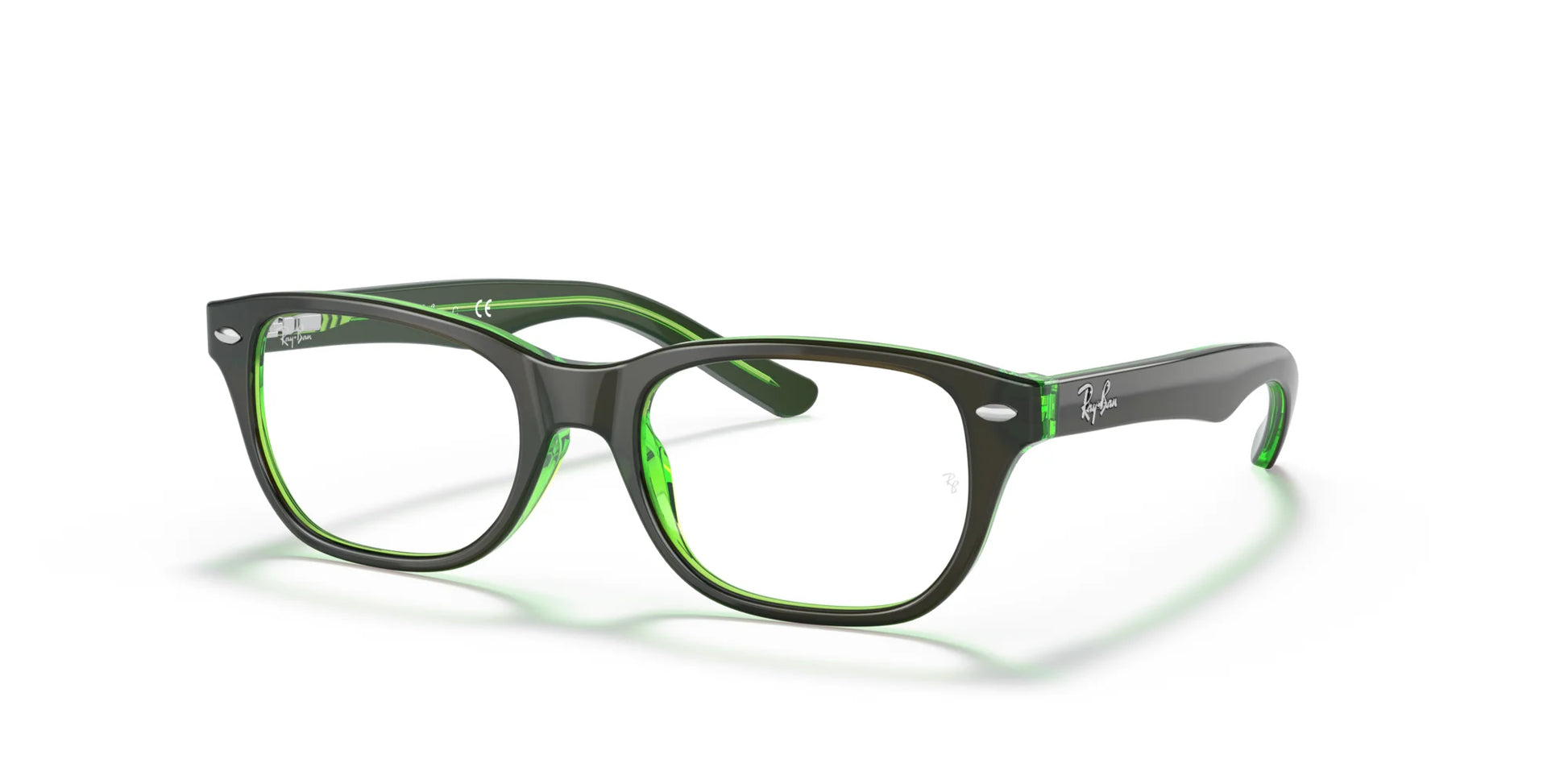 Ray-Ban RY1555 Eyeglasses Brown On Green Fluo / Clear