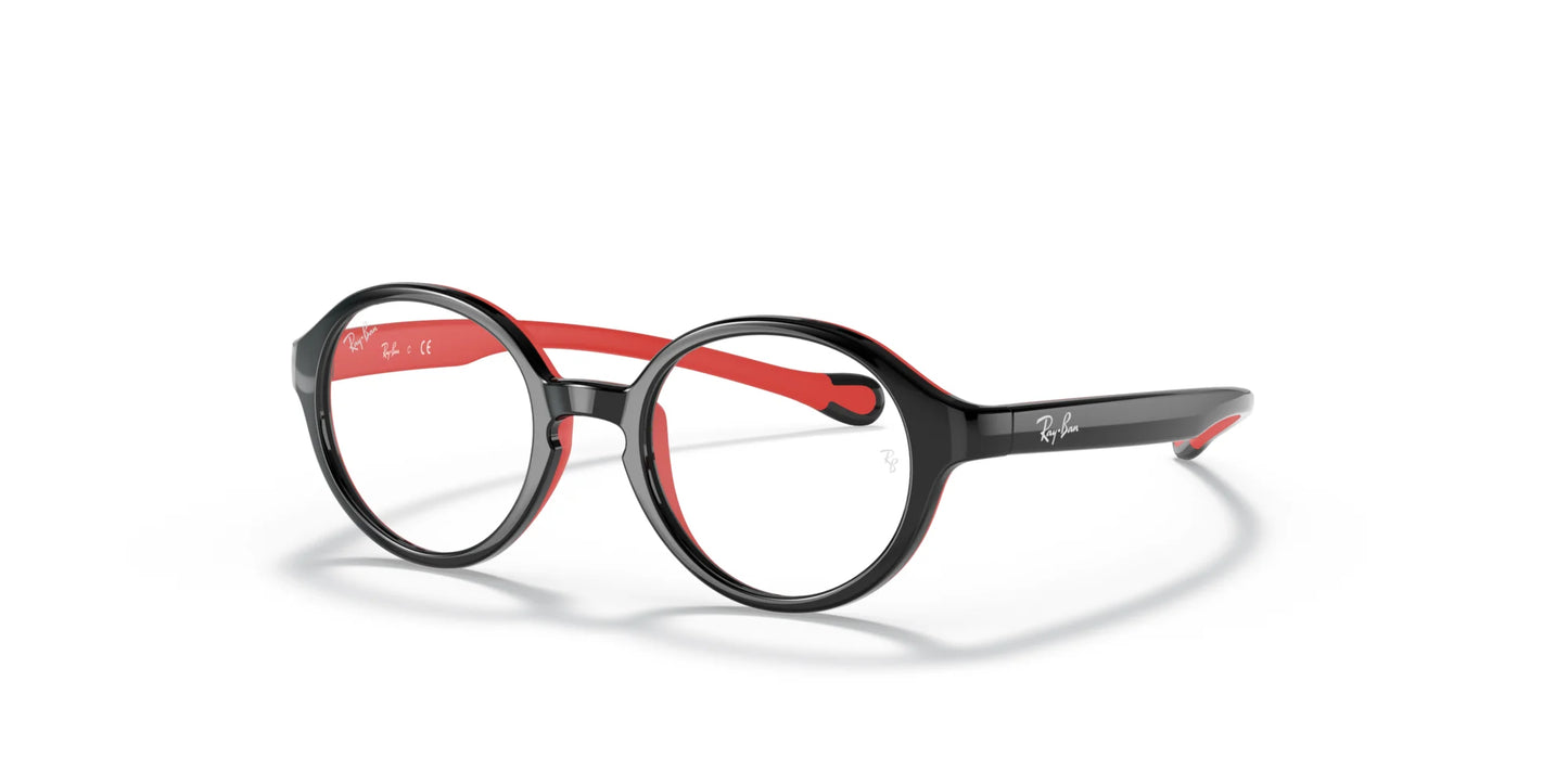 Ray-Ban RY9075VF Eyeglasses Black On Red / Clear