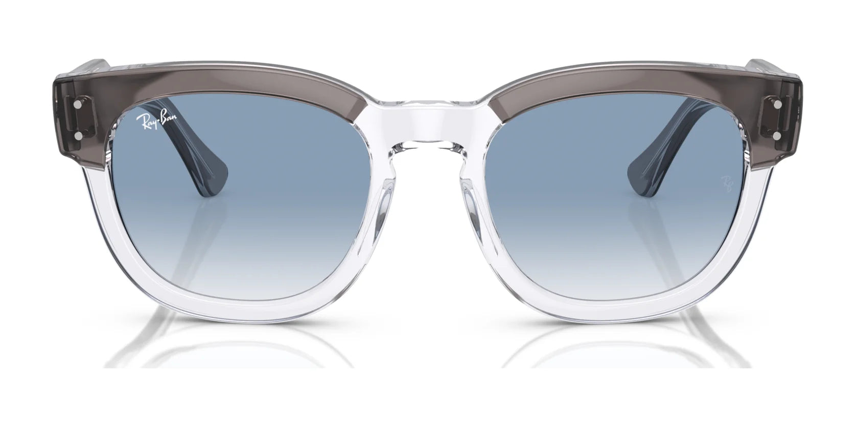 Discover the chic allure of Ray-Ban MEGA HAWKEYE RB0298SF sunglasses, featuring a square acetate design and striking blue gradient lenses for a trendy aesthetic.