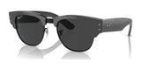 Modern eyewear features Ray-Ban MEGA CLUBMASTER RB0316S sunglasses in Grey On Black №136748 with a high-bridge design and dark lenses, elegantly showcased on a white background.