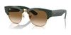 Ray-Ban MEGA CLUBMASTER RB0316S Sunglasses / Green On Gold №136851 / Light Brown (2N 30.5%) / Size 50