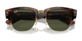 The Ray-Ban MEGA CLUBMASTER RB0316S sunglasses in tortoiseshell and gold, featuring dark green lenses, blend classic style with modern eyewear elegance.