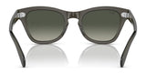 Back view of Ray-Ban RB0707S sunglasses in dark green with gradient lenses and visible hinge details, featuring an acetate frame against a white background.