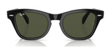 Ray-Ban RB0707S Sunglasses with black acetate frames and green polarized lenses, offering a sleek and classic design.