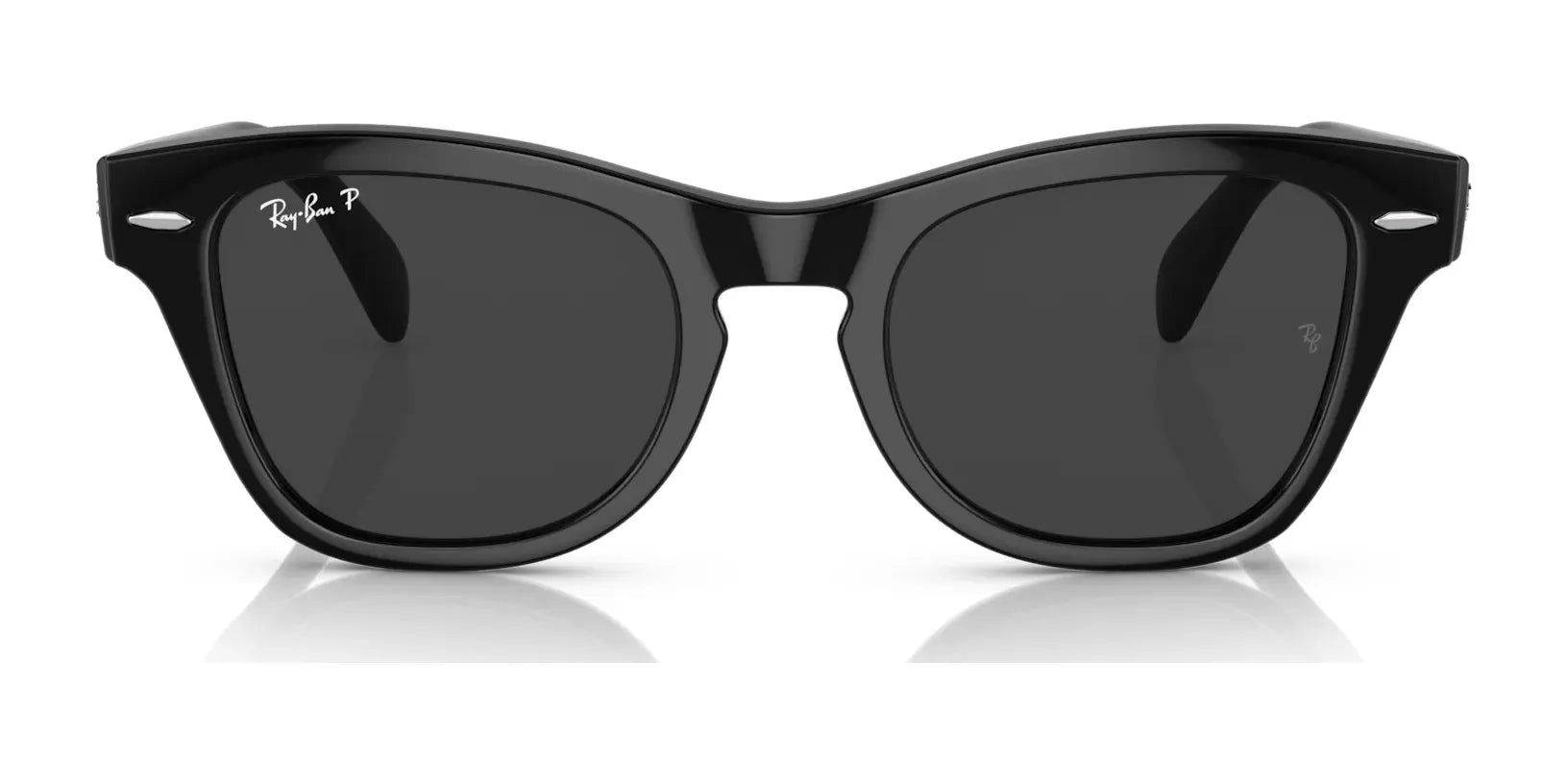 Ray-Ban RB0707S Sunglasses with thick acetate frames and polar lenses, seen from the front.