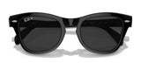 Ray-Ban RB0707S sunglasses feature dark polar lenses, sleek silver accents on the corners, and an elegant acetate frame.