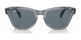 The Ray-Ban RB0707SF Sunglasses | Size 53 feature a sleek transparent acetate frame with dark gray polarized lenses, offering stylish and complete UV protection.