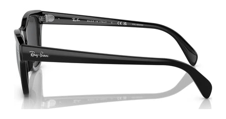 Side view of Ray-Ban RB0707SF sunglasses in black with acetate frame, polarized lenses, and branding on the arms.