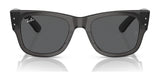 Ray-Ban MEGA WAYFARER RB0840S Sunglasses, Size 51, feature sleek black frames with stylish mirror lenses and a Ray-Ban logo on the upper left hinge.