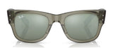 Ray-Ban MEGA WAYFARER RB0840S sunglasses, size 51, feature a gray frame with mirror lenses and a logo on the left lens.