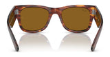 Ray-Ban MEGA WAYFARER RB0840S Sunglasses in tortoiseshell, featuring brown lenses and shown from the back, size 51.