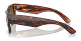 A side view of tortoiseshell Ray-Ban MEGA WAYFARER RB0840S Sunglasses in size 51, featuring logo and manufacturing details on the arms.