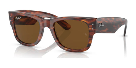 Ray-Ban MEGA WAYFARER RB0840SF sunglasses in size 52 feature a tortoiseshell finish, brown lenses, and a classic square frame design.