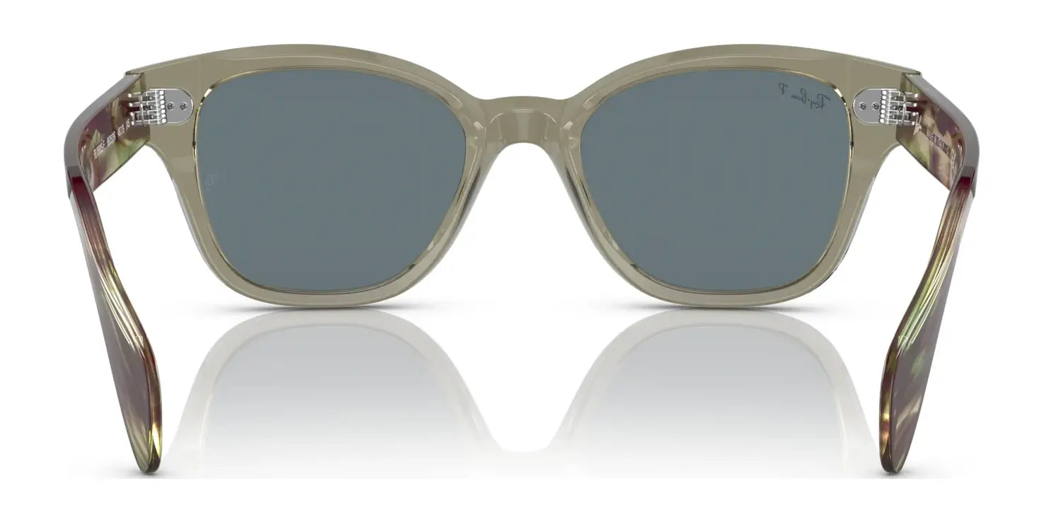 Ray-Ban RB0880SF Sunglasses in size 53 feature square frames, gray tinted polar lenses, and a front view.