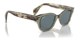 The Ray-Ban RB0880SF Sunglasses in size 53 boast a stylish square frame with camouflage-patterned arms and dark polar lenses that offer enhanced clarity.