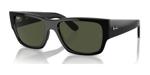 Ray-Ban CARLOS RB0947S Sunglasses / Size 56 / Black №901/31 / Green (3N 13.2%)