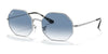 Ray-Ban OCTAGON RB1972 Sunglasses | Size 54 / Silver №91493F / Light Blue Gradient (2N 29.9%)