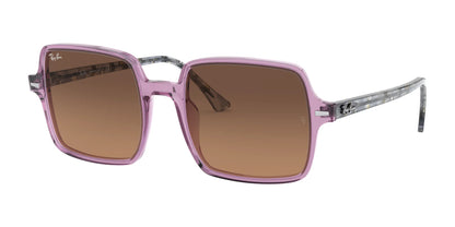 Ray-Ban SQUARE II RB1973 Sunglasses Transparent Violet / Light Brown Gradient Black