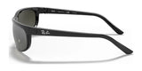 Ray-Ban PREDATOR 2 RB2027 sunglasses in black feature a stylish wraparound frame, dark lenses, and the iconic logo on the temples for ultimate UV protection. Size 62.