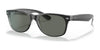 Ray-Ban NEW WAYFARER RB2132 Sunglasses | Size 55 / Black On Transparent №605258 / Green Classic G-15 (Polarized) (3P 11%)