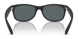 The Ray-Ban NEW WAYFARER RB2132 Sunglasses, Size 58, boast sleek black frames and dark lenses. These glasses combine classic style with superior UV protection, presented fashionably against a clean white background.