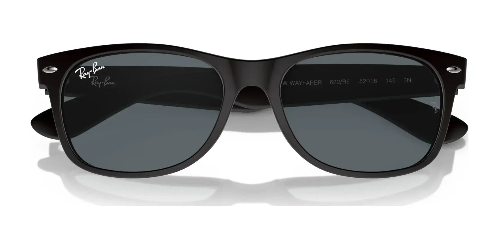 Ray-Ban NEW WAYFARER RB2132 Sunglasses | Size 52 feature dark lenses and an expert design for ultimate sun protection, shown in a front view on a white background.