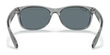 Ray-Ban NEW WAYFARER RB2132 Sunglasses, Size 58, in gray with dark UV protective lenses, front view on a white background.