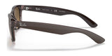 Side view of Ray-Ban NEW WAYFARER RB2132 Sunglasses (Size 55) in stylish brown with polarized lenses for enhanced UV protection and iconic branding on the arms.