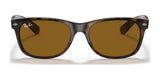 Ray-Ban NEW WAYFARER RB2132 sunglasses, size 55, boast tortoiseshell frames, brown lenses, silver accents, and UV protection for stylish eye safety.