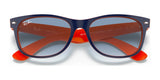 Achieve standout style with Ray-Ban NEW WAYFARER RB2132 Sunglasses in blue and orange, flaunting a chic two-tone design and polarized lenses for clear vision. Enjoy renowned Ray-Ban UV protection, ensuring both flair and eye safety under the sun. Size 55.