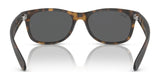 Tortoiseshell Ray-Ban NEW WAYFARER RB2132 sunglasses with dark lenses, offering stylish sun protection and viewed from the back.