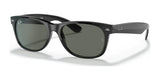 Ray-Ban NEW WAYFARER RB2132 sunglasses, size 52, feature green-tinted lenses and a logo on the temples for stylish sun protection.