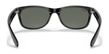 Ray-Ban NEW WAYFARER RB2132 Sunglasses, Size 58, with UV-protective dark lenses, are showcased front-on against a white background.