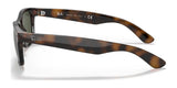 Side view of Ray-Ban NEW WAYFARER RB2132 sunglasses showcases their tortoiseshell design with polarized lenses for excellent UV protection. The dark lenses are paired with the stylish "Made in Italy" text on the arms.