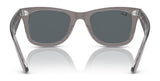 The Ray-Ban WAYFARER RB2140F sunglasses, crafted from acetate with gray frames and dark lenses, viewed from the front on a pristine white background.