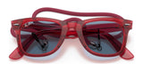 Ray-Ban WAYFARER RB2140F sunglasses with reflective lenses, featuring a sleek acetate frame and a red strap, reminiscent of the classic style.