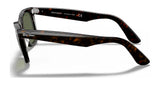 Side view of Ray-Ban WAYFARER RB2140F sunglasses in tortoiseshell, equipped with dark lenses that provide excellent UV protection and showcasing prominent branding on the arms.