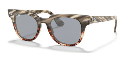 Ray-Ban METEOR RB2168 Sunglasses Striped Grey & Brown / Blue Mirror Gold