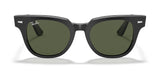 The Ray-Ban METEOR RB2168 sunglasses feature black frames and green lenses for stylish UV protection, with the iconic logo on the temple, showcasing top designer eyewear.