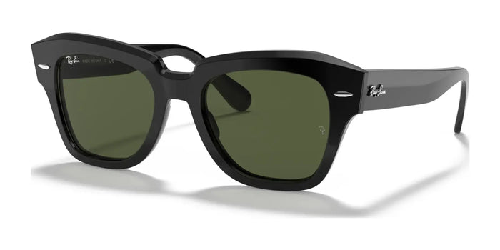 Ray-Ban STATE STREET RB2186 Sunglasses / Black №901/31 / G-15 Green (3N 13.2%) / Size 49