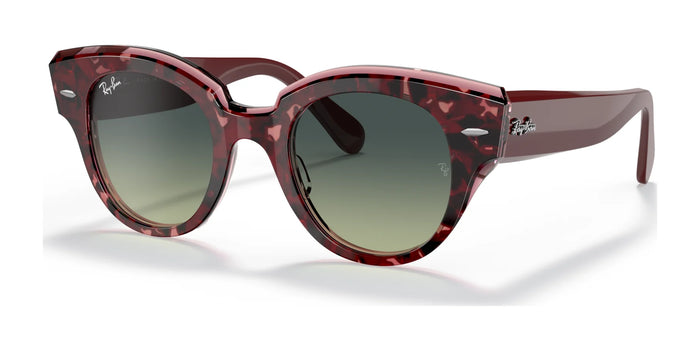 Ray-Ban ROUNDABOUT RB2192 Sunglasses | Size 47 / Havana On Transparent Purple №1323BH / Green Gradient (2N 22%)