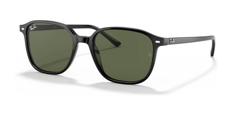 The Ray-Ban LEONARD RB2193 Sunglasses boast a sleek black square frame and dark green lenses, providing stylish UV protection.