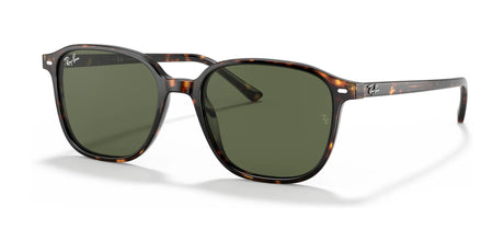 The Ray-Ban LEONARD RB2193 Tortoise №902/31 sunglasses feature green UV-protective lenses and the iconic logo on both the lenses and temples.