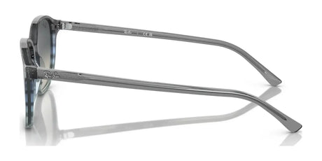 Side view of Ray-Ban LEONARD RB2193F sunglasses (Size 55) showcasing gray lenses, transparent frames, and thin arms in a stylish square shape with UV protection.