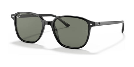 The Ray-Ban LEONARD RB2193F sunglasses in Black №901/58 feature square frames with dark lenses, providing stylish UV protection.