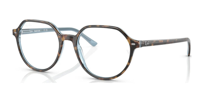 Ray-Ban THALIA RB2195 Eyeglasses | Size 51 / Havana On Light Blue №1316GG / Clear / Blue (Photochromic) (3F 16.3%)
